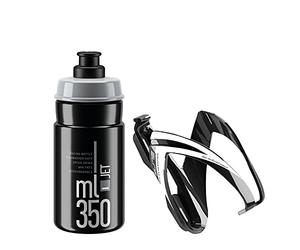 ELITE Jet Kids 350ml Cycling Bottle & Ceo Cage Kit (Black)