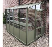Elite Kensington 6x8 Lean to Greenhouse - Green Powder Coated