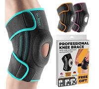 ELITE Knee Brace with Side Stabilizers & Patella Gel Pads for Maximum Knee Pain Support and fast recovery for men and women-Please Check How To Size Video (Earth, X-Large)