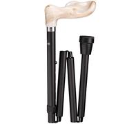 Elite Marbled Fischer & Black Folding Walking Stick - Left
