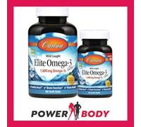 Carlson Labs Elite Omega-3 Gems 1600mg Natural Lemon Softgels + 30 90 Softgels