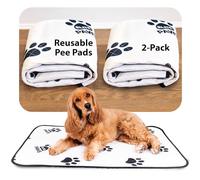 Elite Paws® UK: (L) Heavy-Duty Washable Puppy & Adult Dog Pee Pads (2-Pack) - Super Absorbent, Thick, Reusable, Large (89x60cm), Urine-Revealing White - Ideal for Puppies & Senior Pets