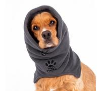 Elite Paws® UK: Luxury Dog Snood Ear Protector - Sumptuously Soft, Thick & Stretchy Fleece, with a Gentle, Warm Swaddling Effect, Ideal for Fireworks, Grooming, Travel & Everyday Comfort (Grey, XL)