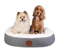 Elite Paws® UK: Luxury Orthopaedic Style Dog Bed - Machine Washable Zip-Off Fleece Cover, Dual-Layer Foam Base with Plush Cushion Top, Bolstered Sides for Head, Neck & Joint Support (Cream, L)