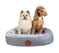 Elite Paws® UK: Luxury Orthopaedic Style Dog Bed - Machine Washable Zip-Off Fleece Cover, Dual-Layer Foam Base with Plush Cushion Top, Bolstered Sides for Head, Neck & Joint Support (Grey, L)