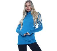Elite Pleasure Ladies Turtle Neck Women T-Shirt Casual High Polo Neck Long Sleeve Jumper Top Mid Blue-16-18