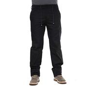 Elite Pleasure Mens Plain Elasticated Waist Straight Leg Rugby Trouser Smart Cargo Combat Pant Navy Waist 30" Length 29" R
