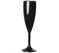Elite Premium Polycarbonate Champagne Flute Black 7oz / 200ml | Plastic Reusable Champagne Glasses, Virtually Unbreakable Polycarbonate Plastic - Ideal for Parties, Outdoors & Event Catering