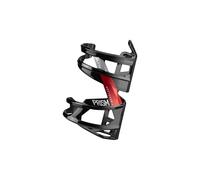 Elite Prism Left Black Glossy Red - Side-Entry Bottle Cage 47g - Eco Materials - For MTB, Gravel & Small Frames