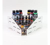 elite pro Corner Paint Organizer EP04 Compatible with Vallejo AK The Army Painter etc | 23 x 23 x 11 cm | Capacity of 30 Bottles and 18 Brushes | Model Making Miniatures | Easy Assembly