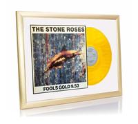 Elite Range - 12" Vinyl LP Record and Album Cover Frame Memorabilia Wall Art Display (Gold with White Mount)