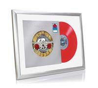 Elite Range - 12" Vinyl LP Record and Album Cover Frame Memorabilia Wall Art Display (Silver with White Mount)