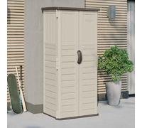 elite reinforced resin garden storage cabinet in vanilla