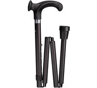 Elite Relax Grip Black Soft Touch Folding Walking Stick - Right