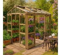 Elite Sanctuary 6x6 Greenhouse Package - Mocha Powder Coated