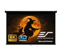 Elite Screens Manual B 110-INCH Manual Pull Down Projector Screen 4K 8K 3D Ultra HDR HD Ready Home Theater Movie Gaming Presentation Screen, M110H