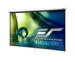 Elite Screens Manual Series, 100-INCH with 24" DROP, Pull Down Retractable Projector Screen, Movie Game Cinema, M100XWH-E24