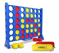 Elite Select Giant Connect 4 Set - Hasbro Licensed Jumbo Outdoor Game, 4ft Tall All-Weather Strategy Set with 42 Red & Yellow Pieces for Garden & Parties