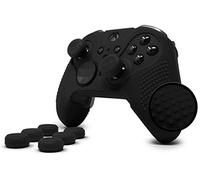 Elite Series 2 Studded Grip Skin for Xbox One Elite Series 2 Controller (NOT for Series X/S/Elite 1) by Foamy Lizard - Sweat Free Silicone w/Flat Top Anti-Slip Studs + 8 QSX-Elite Thumb Grips (Black)