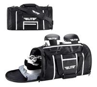 Elite Sports Boxing Gym Duffle Bag for MMA, BJJ, Jiu Jitsu Gear, Duffel Athletic Gym Boxing Bag (Black, Large)