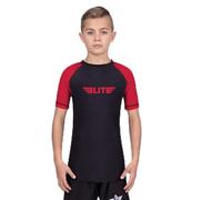 Elite Sports Kids Jiu Jitsu BJJ Rash Guard, Short Half Sleeve Compression Shirt for Youth Boys Girls Sports Nogi Training