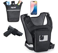 Elite Sports Medium Chest Pack - Tactical Sling Chest Bag with Touchscreen Front Pocket, Concealed Carry, Dual Zipper Access, Reflective Strips - Workout, Hiking, Biking & EDC Sling Backpack