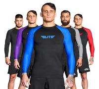 Elite Sports New Item Full Long Sleeve Compression, Mma, Bjj, No Gi, Cross Training Rash Guard, Small, Blue