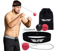Elite Sports Reflex Ball with Headband - Reaction & Speed Ball Trainer for Eye Coordination, Boxing, MMA, BJJ & Fitness - 2 Detachable Training Balls (1 Soft, 1 Hard)