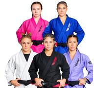 Elite Sports Ultra-Light Women's BJJ GI - IBJJF Jiu-Jitsu GI for Women (See Special Sizing Guide) - Black - Large