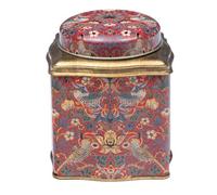 Elite Tea Storage: 10.5Cm X 10.5Cm X 11Cm Arts & Crafts Red Strawberry Thief Tea Caddy