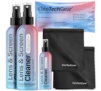 Elite Tech Gear Optical, Screen & Lens Care Kit - 3pc Spray (2x4oz+1oz) with 2 Microfiber Cloths - Alcohol-Free Eyewear Solution - 5pc Glasses Cleaner