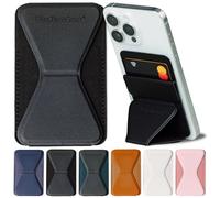 Elite Tech Gear Secure Card Holder for Mobile & Phone Stand - Stick On Phone Card Holder Case Wallet - Magnetic Wallet for iPhone & Android - Black