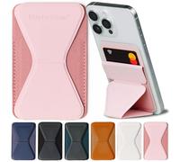 Elite Tech Gear Secure Phone and Card Wallet with Adjustable Stand - iPhone and Android Compatible Adhesive Case for Credit Cards - Phone Wallet for Men and Women - Pink