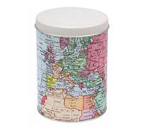 Elite Tin: 15Cm X 11Cm X 11 Cm Map Of The World Caddy
