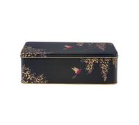 Elite Tin: 24Cm X 10Cm X 7.8Cm Sara Miller Dark Blue Bird, Rectangular Tin