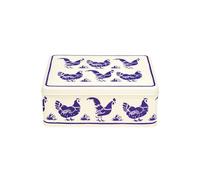 B&Q Storage Tin Emma Bridgewater Blue Hens Deep Rectangular 195 x 174 x 75 mm