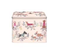 Elite tins Sara Miller Dapper Dogs Extra Large Tin Caddy, Multi-Colored, Food Storage Container, 19.5 x 15.4 x 7.5 cm