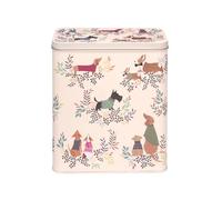 Elite tins Sara Miller Dapper Dogs Large Rectangular Storage Tin, Multi-Color, 19.5 x 15.4 x 7.5 cm, Tin Material