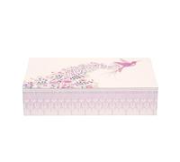 Elite tins Sara Miller Ditsy Hummingbird Flat Hinged Lid Tin, Multi Color, 17.7 x 10.5 x 4 cm, Food Storage Container
