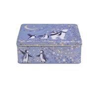 Elite tins Sara Miller London Arctic Waltz Rectangular Storage Tin - Polar Bear & Penguin Christmas Tin - Festive Biscuit, Treat & Keepsake Storage Box