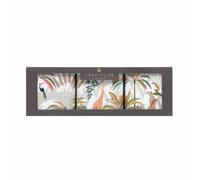 Elite tins Sara Miller Palm 3 Square Tin Caddies, Multi-Color, Tin Material, 10.5 x 10.5 x 10.5 cm Each, Food Storage Container Set