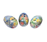 Elite tins Vintage Easter Medium Tin Easter Eggs, 3 Designs with Floral and Bunny Motifs, 69 x 69 x 112 mm