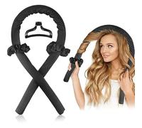 Elite Trendy Heatless Curls Hair Curler Set, Curling Tube for Heat-free Styling, Black, with Hair Clips (Black, Large)