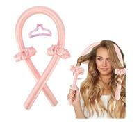 Elite Trendy Heatless Curls Hair Curler Set, Curling Tube for Heat-free Styling, Black, with Hair Clips (Pink, Large)
