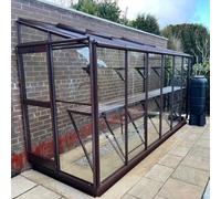 Elite Windsor 4x12 Lean to Greenhouse - Brown Powder Coated