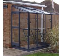 Elite Windsor 4x6 Lean to Greenhouse - Silver Plain Aluminium Finish
