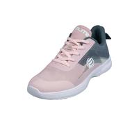 ELITE Women's Dash Bowling Shoes - Universal Slide Soles, Ultra Light-Weight Mono Mesh Athletic Style for Bowlers, Grey/Pink, 9.5