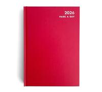 ELITEALPHA 2026 A5 Daily Diary - Page Per Day (Full Page Weekends), Maroon/Red Hardcover Planner w/ 2026 Year Overview, Notes, Contacts, Monthly Tabs & More-Large Appointment Book for Office, School