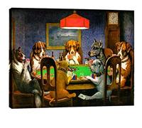 ELITEART-Dogs Playing Poker by Cassius Marcellus Coolidge Oil Painting Reproduction Giclee Wall Art Canvas Prints Size: 16"x12"