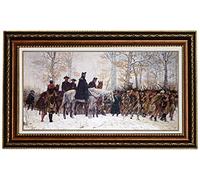 ELITEART-The March to Valley Forge George Washington and The Veterans of his Army by William B. T. Trego Oil Painting Reproduction Giclee Wall Art Prints - Framed(sf806M) Size: 36"x 22"